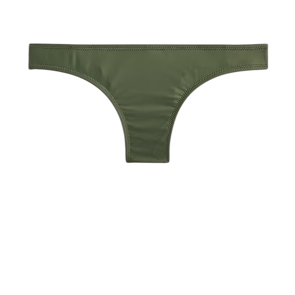 J. Crew Bikini Bottoms Large NWT | Olive Green + Curved Waist | Cheeky Swim Fit - Picture 3 of 4